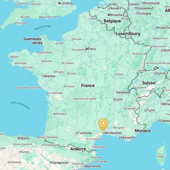 Carte de France avec l'emplacement de Triotech