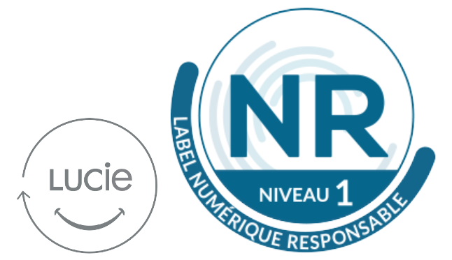 Logo de la communauté Lucie accompagné du label Numérique Responsable, symbolisant l'engagement en faveur du numérique responsable.