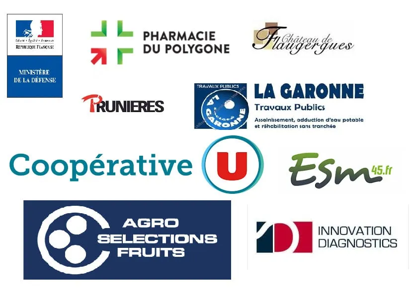 Plusieurs logo des entreprises clients
