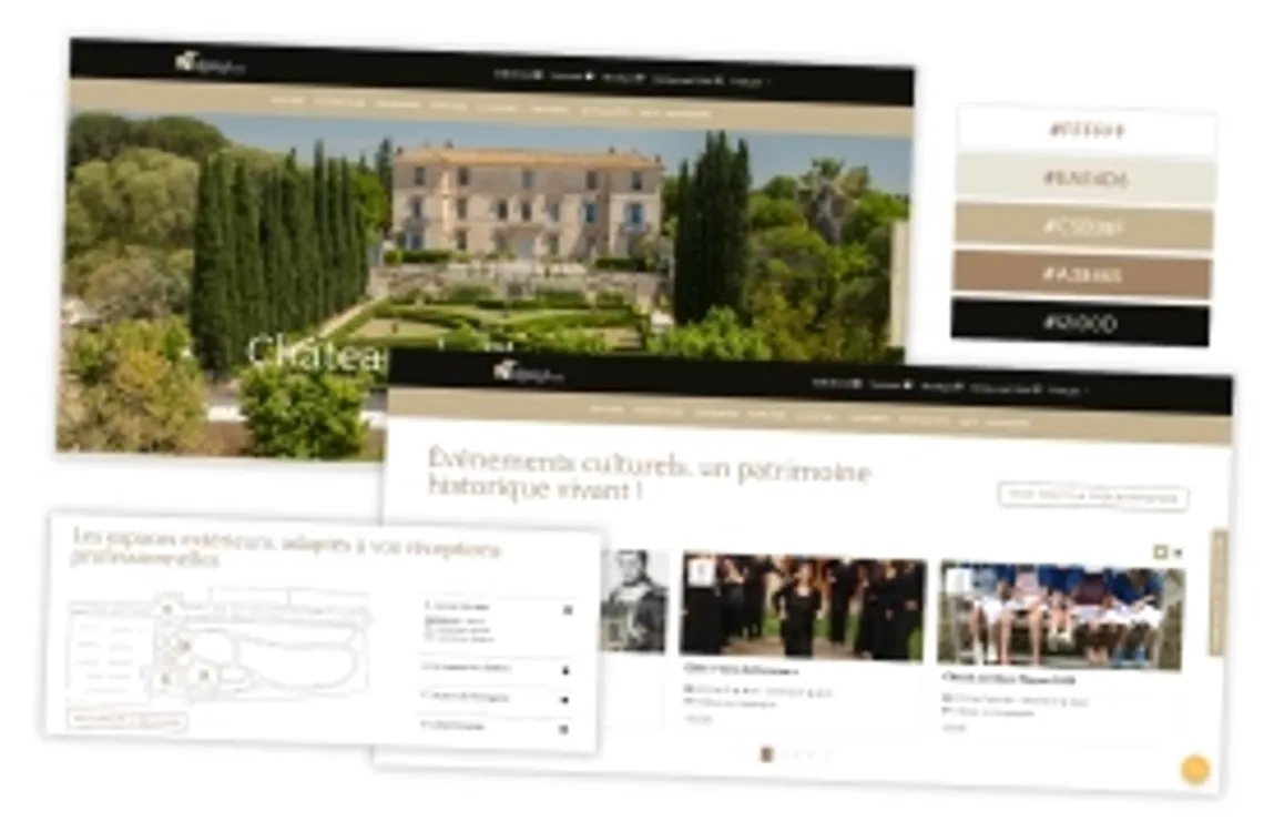 Maquette du nouveau site vitrine du Château de Flaugergues, réalisée par Triotech