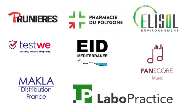 Plusieurs logo des entreprises clients